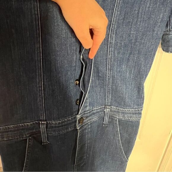 G. Label by Goop Katie stretch denim coverall short sleeve jumpsuit Size XS - Picture 8 of 8